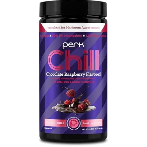 Perk Chill Chocolate Raspberry Flavored Drink Mix (18 Servings) - Gluten Free, Soy Free, Peanut Free Cover