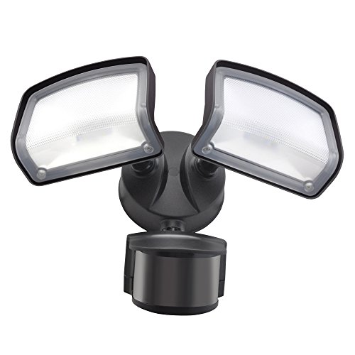 Good Earth Lighting Downfire Two Head Motion Security And Area Flood Light - Day Light White Led - 50,000 Hours Lamp Life - Direct Wire - Bronze #TOP11