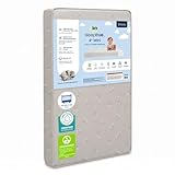 Delta Children Serta SleepTrue Mini Crib Mattress, Premium Sustainably Sourced Fiber Core, Hypoallergenic & Waterproof Cover, Greenguard Gold Certified - Made in USA, White