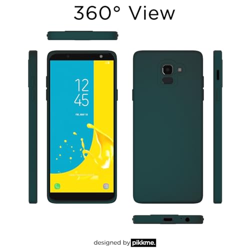Image of Outlouders Back Cover for Samsung Galaxy J6 2018 | Camera Protection | Durable Soft Matte Silicone Bumper Case (Green)