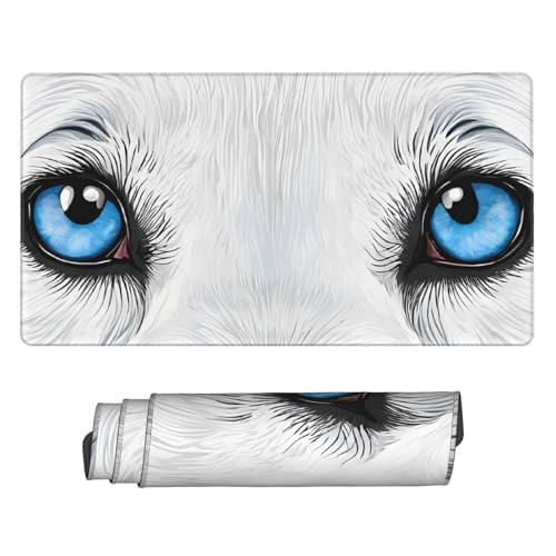 Tapis de souris de jeu extra large pour ordinateur portable noir loup