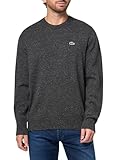 Lacoste Men's French Made Slub Wool Sweater, Bitume Neps, Medium