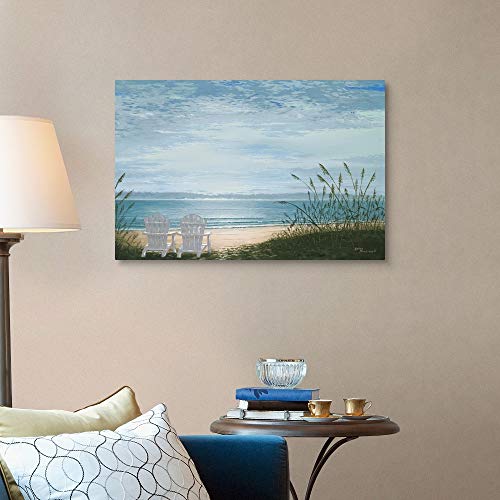 Beach Chairs Canvas Wall Art Print, Coastal Artwork #TOP3