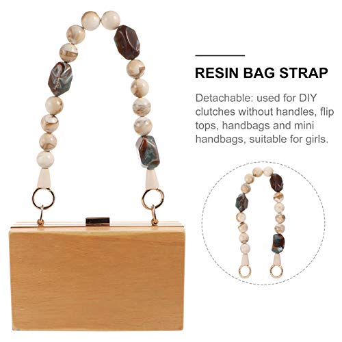 Tendycoco Bolsa de resina com alças de substituição, bolsa de ombro com contas, alça transversal par
