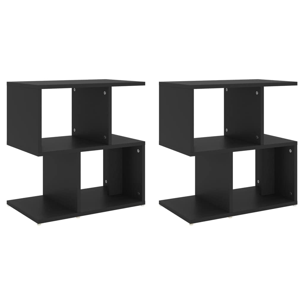 vidaXL Bedside Cabinets 2 pcs Black 50x30x51,5 cm Engineered Wood — image 1