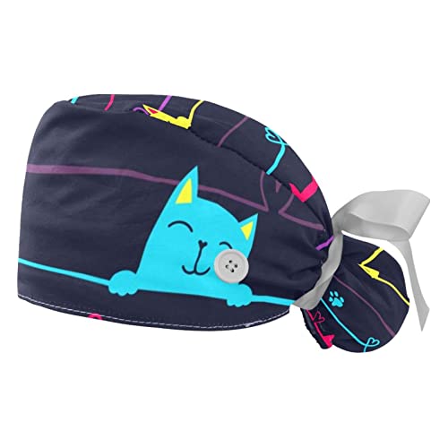 Casquettes de Travail Respirantes Pattes de Chat JDEZ pour rester au frais en cuisine et clinique