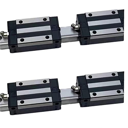 Coavoo HG20 CNC Linear Rail 2PCS HGH20 98.43 inch / 2500mm Length 20mm Width Square Linear Slide Guideway Rail + 4PCS HGH20 CA Carriage Bearing Slider Sliding Block Kit for DIY CNC Routers