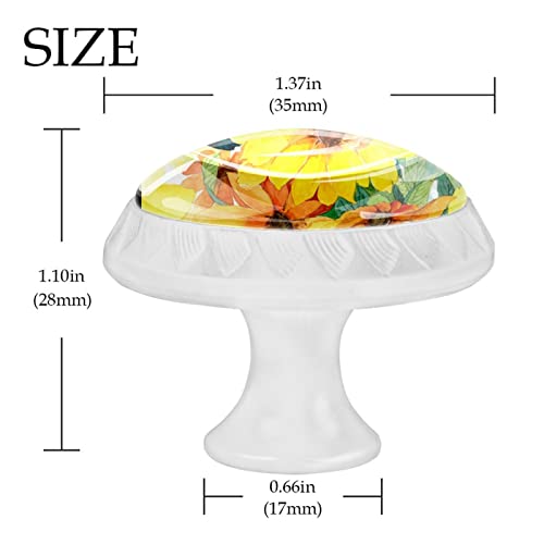 Boutons de commode aquarelle jaune pour une cuisine lumineuse