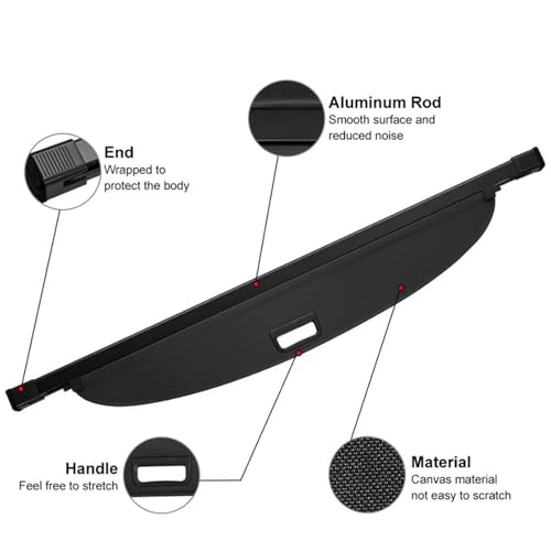 Cubierta de maletero para VW Golf 7 Mk7 2015-2021 de canvas negro 7