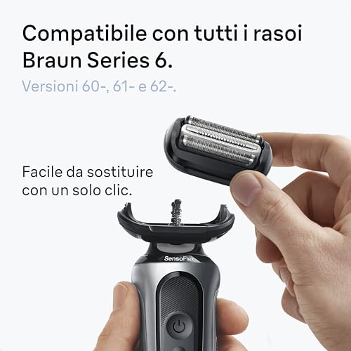 Braun Serie 6 64B, Testina Braun Serie 6 ORIGINALE Per Rasoio Elettrico Barba, Recupera il 100% delle Prestazioni Del Tuo Regolabarba Uomo, Compatibile Con I Rasoi Series 6 60-, 61-, 62- - Immagine 5