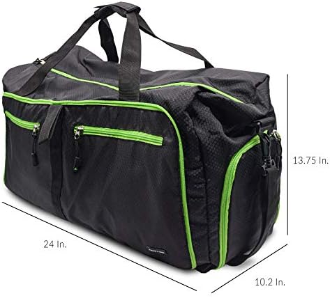 Foldable Duffel Bag for Travel, Overnight Bag with Pockets and Shoulder Strap, Collapsible Luggage Compact & Portable, Weekender, Duffle, Ripstop Nylon for Men, Women, Gym, Sports, Vacation, Sneakers 7 Foldable Duffel Bag for Travel, Overnight Bag with Pockets and Shoulder Strap, Collapsible Luggage Compact & Portable, Weekender, Duffle, Ripstop Nylon for Men, Women, Gym, Sports, Vacation, Sneakers