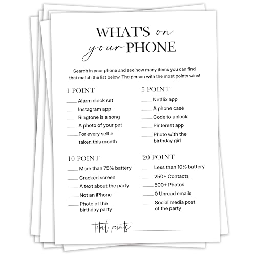 Sahjzk Birthday Party Game for Adults – “What’s on Your