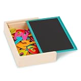 B. Toys Letter & Number (63 szt.) – Uppercase & Lowercase Alphabet Wooden Storage Box z magnetyczną tablicą rozdzielczą – 3 lata + – magnesy Marvelous, wielokolorowe, BX2349Z
