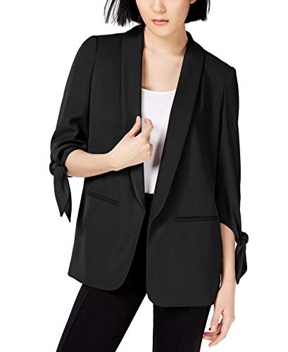 Bar Iii Women's Tie-Sleeve Blazer (X-Small, Deep Black) #TOP8