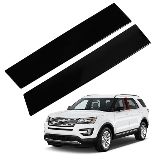 LEVANLIGHT Front Driver and Passenger Side B Pillar Trim Door Molding Fit for Ford Explorer 2011-2016, Gloss Black Door Applique for Replaces# 926-448 926-449 BB5Z-7820555-BB BB5Z-7820554-AB