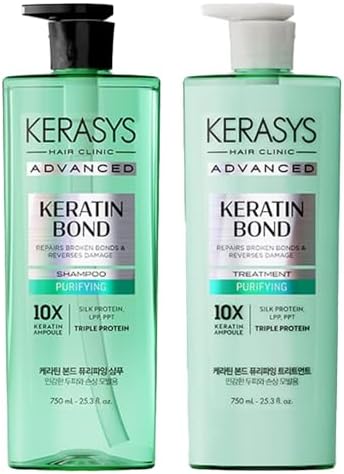 Kerasys Advanced Keratin Bond Shampoo and Treatment Set 20.2 fl oz / 600 ml (Purifying)