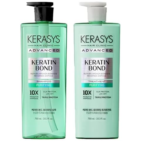 Kerasys Advanced Keratin Bond Shampoo and Treatment Set 20.2 fl oz / 600 ml (Purifying) Cover