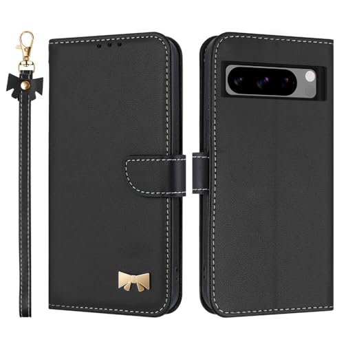 Étui Google Pixel 9 Pro XL noir portefeuille à rabat cuir housse coque