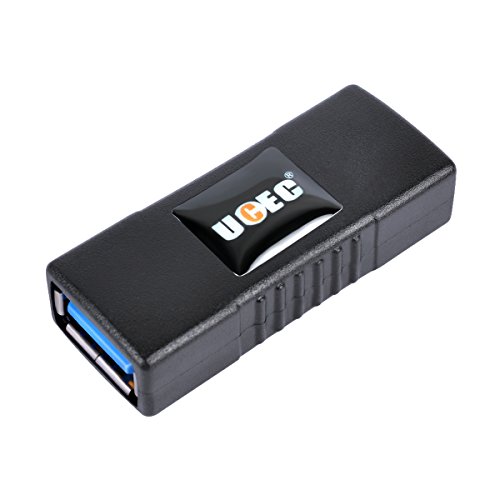 UCEC USB 3.0 Adapter - Type A Female to Female -Connector Converter Adapter - Black