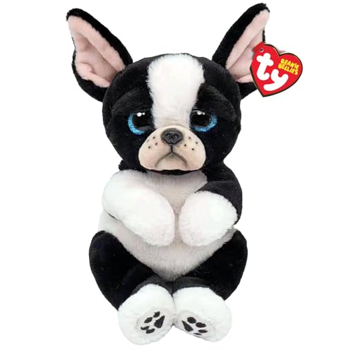 Ty Beanie Bellies - Tink il Bulldog Francese con gli Occhioni Azzurri Glitter, gli Animaletti di Peluche con il Pancino Morbido Originali 30 Cm - T43204