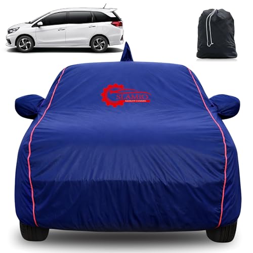 Image of 100% Waterproof Car Cover for Honda's Mobilio | All-Weather, Dustproof & UV Protection | Heavy-Duty 3-Layer Fabric | Custom Fit with Mirror & Antenna Pocket | Navy Blue