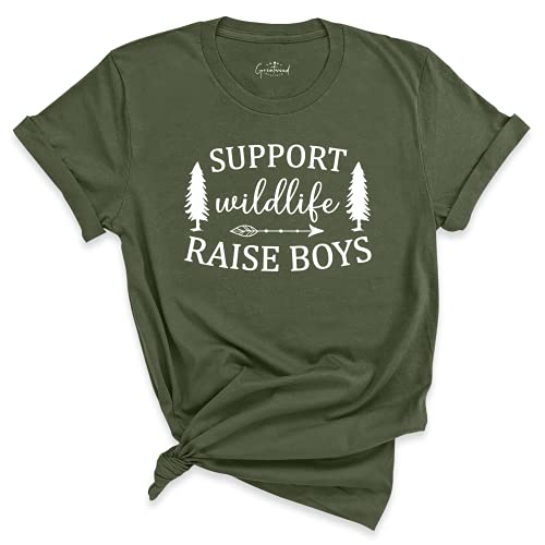 Support Wildlife Raise Boys Shirt, Mom Of Boys Shirt, Mom Shirt, Camping Outfit, Support Wildlife T-Shirt, Nature Lover Tee, Mom Life Apparel, Mom Tee #TOP13