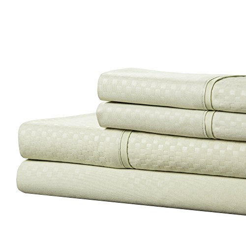 Brushed Microfiber Sheets Set- 4 Piece Hypoallergenic Bed Linens With Deep Pocket Fitted Sheet And Embossed Design By Lavish Home (Sage, Queen) #TOP1