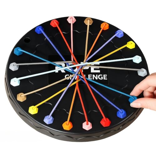 Image of Rope Challenge Logic Puzzle Game - Brain Teaser Rope Untangling Puzzle Game for Kids & Adults | Strategy Mind Game for Family Indoor & Travel Games | Educational Brain Game Age 7+