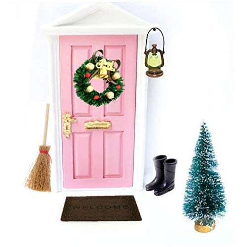 Ornamente Puppenstuben Miniatur-Sets Regen Stiefel Kranz Besen Baum für Dekoration 6PCS Geschenk – Bild 6