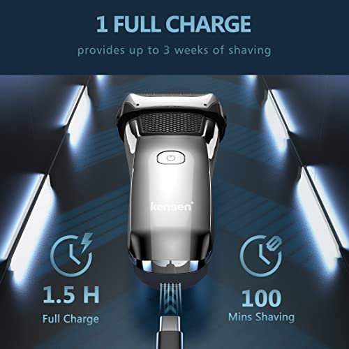 Electric Razor For Men, Kensen Rechargeable Wet/Dry Foil Electric Shaver, Led Display Ipx6 Waterproof Men's Electric Shaver With Pop-Up Trimmer #TOP4