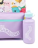 Squishmallows Girls Backpack | Zestaw 4 elementowy z plecakiem, torbą na lunch, butelką na wodę i piórnikem | Fioletowy wzór Squishmallows dla miłośników pluszaków | Akcesoria dla zorganizowanych