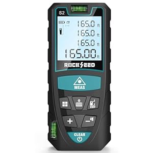 Laser Distance Meter,RockSeed IP54 Laser Measure with 2 Bubble Levels,Portable Laser Rangefinder Digital Distance Meter with 4 Line LCD Display and Bigger Clear Backlight