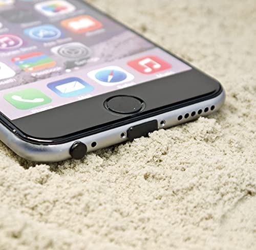 Portplugs 10 Anti Dust Plugs, Compatible With Iphone 11, X, Xs, Xr, 8, 7, 6 Plus, Max, Pro, Airpods, Protection From Dirt, Sand, Lint, And Debris With Port Cleaning Brush (Black) #TOP5