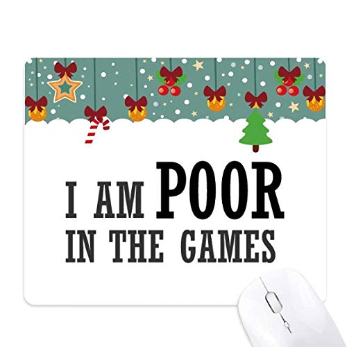 Tapis de souris de Noël I Am Poor Games en caoutchouc antidérapant pour le bureau