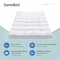 SameBed Mattress Topper Queen,Extra Thick Mattress Pad Cover for Back Pain,Cooling Mattress Protector with 8-21 Inch Deep Pocket,Overfilled Down Alternative Filling — image 2