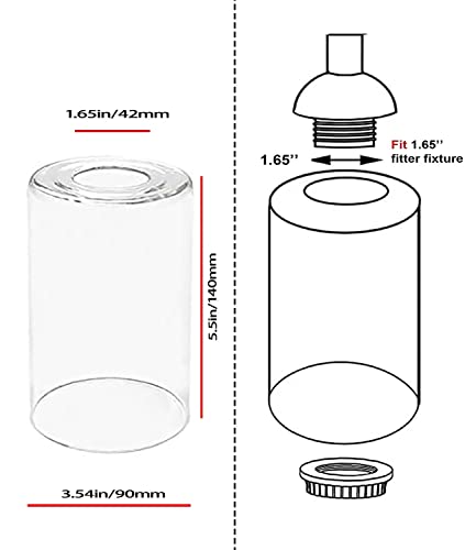 4 Pack Clear Glass Lamp Shade, 5.5In High, 3.5In Diameter, 1.65Inch Fitter, Cylinder Glass Shades Replacement Lampshade Covers For Chandelier Vanity Wall Sconces Light Fixture High Transmittance #TOP1