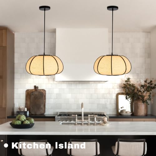Image of Pendant Light, Boho Bamboo Hanging Light with Adjustable Height