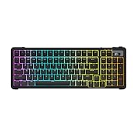 ROYALAXE D98 Wireless Mechanical Keyboard, BT/2.4G/USB-C Tri-Mode Hot Swappable with PBT Keycaps, Linear Switches, Gasket Structure, RGB Backlit Gaming Keyboard for Win/Mac/iOS/Android (Black)