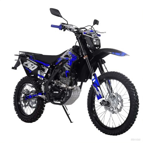 X-PRO Templar X 250cc 6 Speed Dirt Bike with Zongshen Engine Pit Bike Gas Dirt Bikes Adult Dirt Pitbike Gas Dirt Pit Bike, Big 21"/18" Wheels! (Blue)
