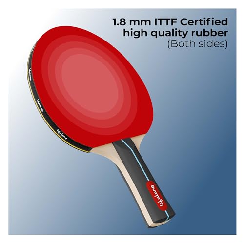 Image of Lifelong Table Tennis Racquet Set with Carry Bag | 7-Ply Wood Paddle Set, 2 Bats & 2 Balls | Premium Rubber Surface, 13mm Thickness | Indoor & Outdoor Sports Equipment