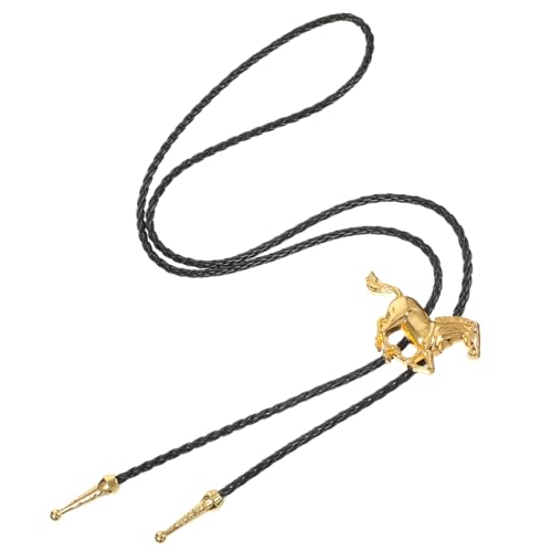 Image of ElevateTech Bolo Tie for Men Western Cowboy Bolo Tie Necklace Shape Round Ties Supplies Accessories Western Handmade (Gold)