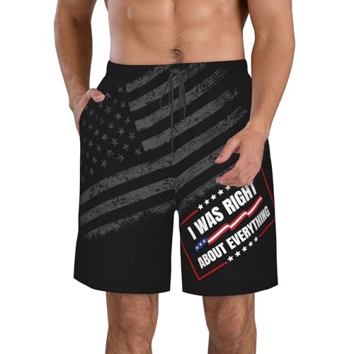 I was Right About Everything Swimtrunk Funny Political Statement Men's Beachshorts2