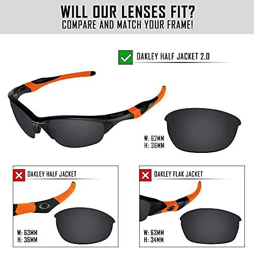 Image of Polarized Replacement Lenses & Rubber Kits for Oakley Half Jacket 2.0 OO9144 Sunglass