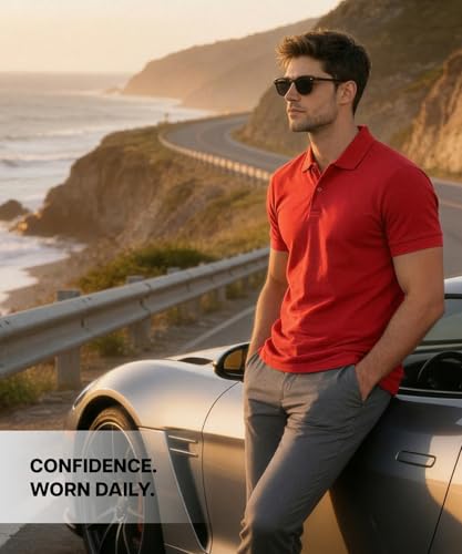 Image of Scott International Cotton Polo T Shirt | Collar Half Sleeves Plain T-Shirt | Tshirt for Men Stylish | Casual Tee for Office, Sports, Gym & Everyday Comfort | Men's Breathable All-Season Tshirt