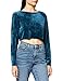 Produktbild KENDALL & KYLIE Damen K&K W Active Velvet Uneven Cropped TOP KKW351654 Bluse, blau, M