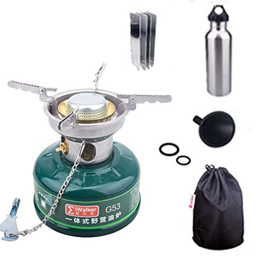 ZLECB Benzinkocher, Campingkocher, tragbarer Ölkocher für Picknick im Freien, Wandern, Camping, Faltbarer Halter + Ofenkörper aus Stahl, klein und leicht zu tragen Cover