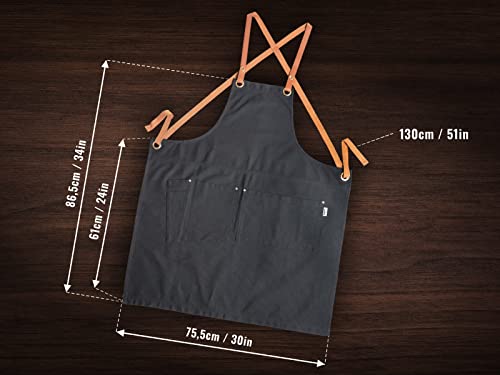 Witt Pizza Apron Elevate Your Pizza-Making Experience and Preserve Your Clothes, Black - Image 2