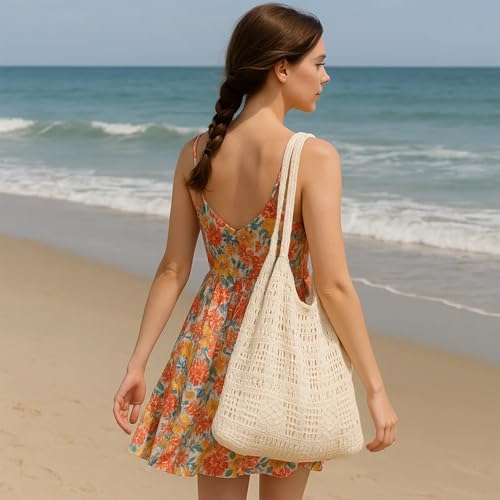 Bolso de playa crochet para mujer miniatura 2