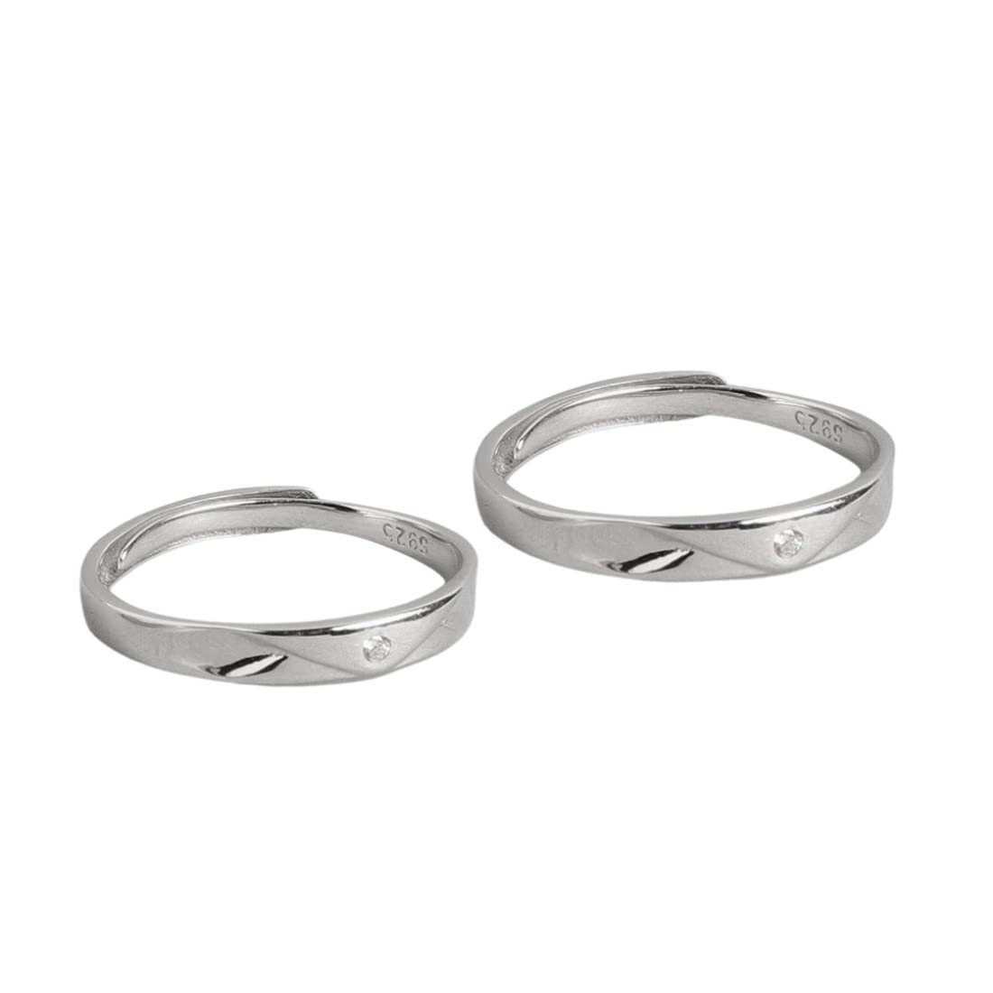 ZAVYA 925 Sterling Silver Cubic Zirconia Designer Couple Rings | Rhodium Plated, Adjustable Ring | Gift for Husband & Wife, Couples | With Certificate of Authenticity and 925 Hallmark (B0BT7Q3YWH) Amazon Price History, Amazon Price Tracker