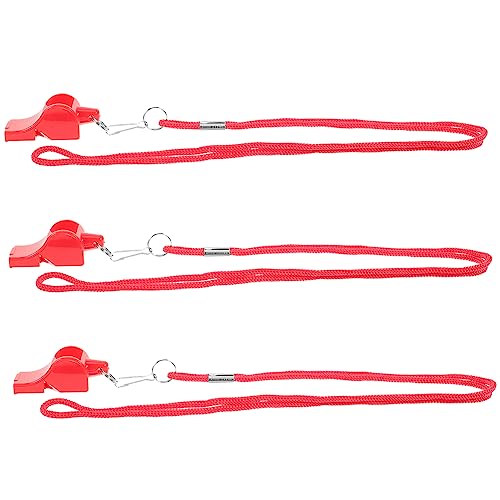 HANABASS 3Pcs Emergency Whistle with Lanyard Loud Survival Whistles for Referees Outdoor Activities Keychain Pendant for Hiking Camping and Emergency Use